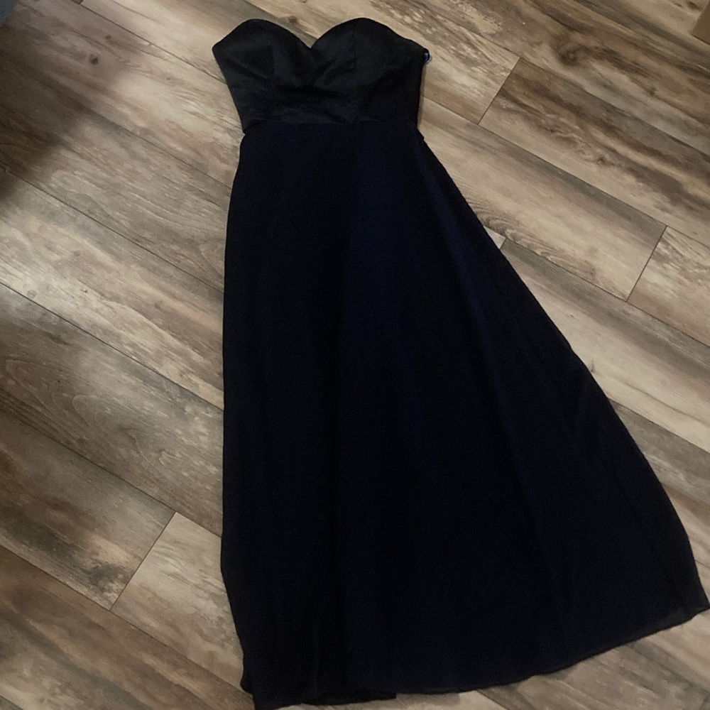 Morilee Madeline Gardner Navy Strapless Gown Size 8